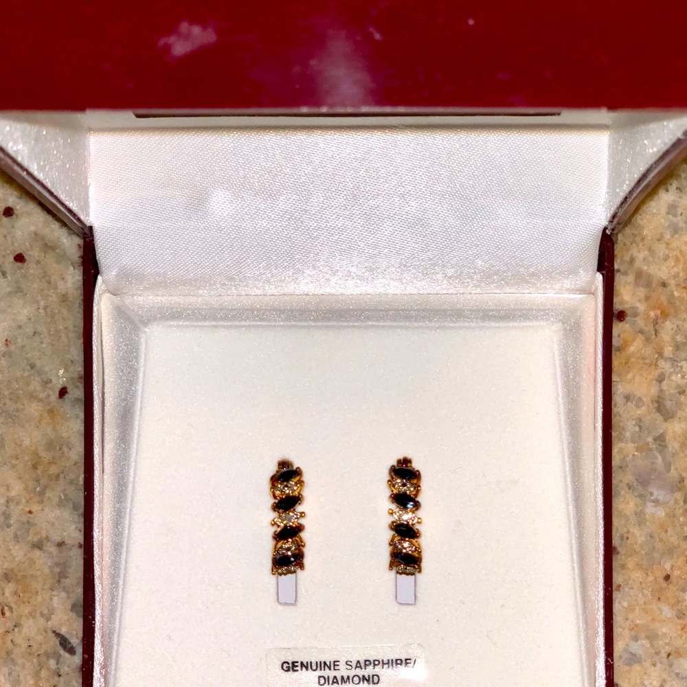 Diamond and Sapphire Earrings
